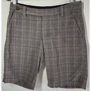 The North Face Womens Plaid Gray/Black Shorts Size 6 Casual Outdoors